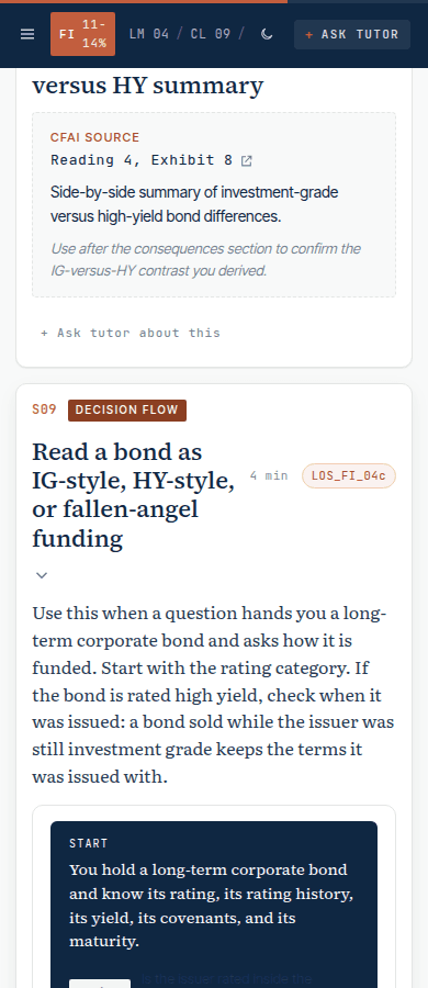 CFA Level I Fixed Income Smart Reader page